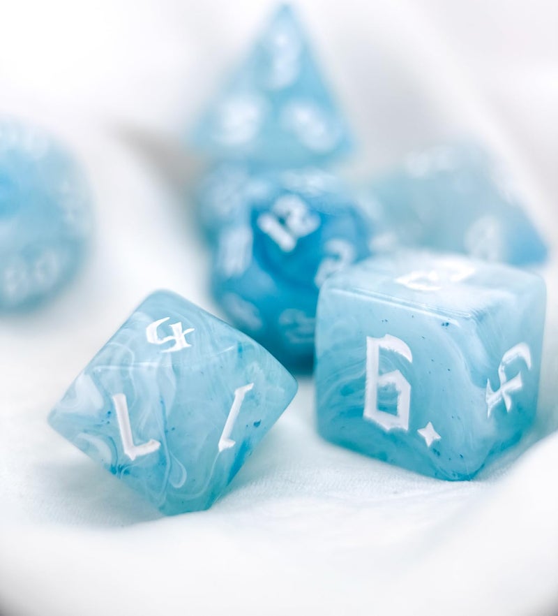 vvpesca Blue DND Dice Set of 7 – Polyhedral Dice Set for TTRPGs,Dungeons and Dragons,Role Playing Games and Other Table Games– D20 System Dice (Summer Blue) - Image 2